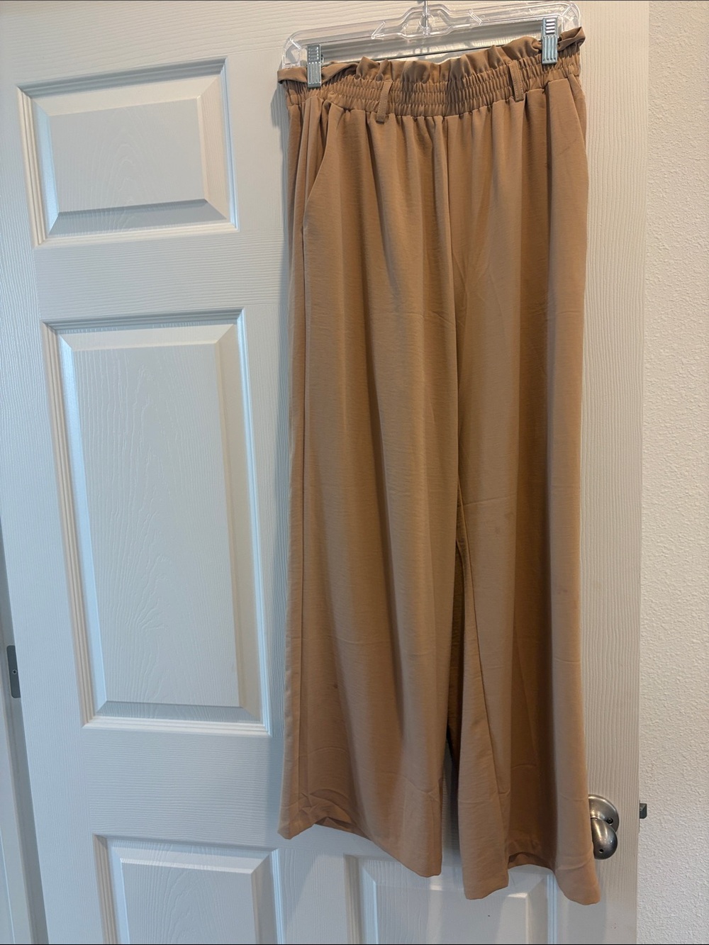 Tan wide leg pants